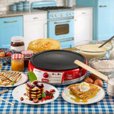 Ariete Party Time Crepes-Maker, Rot, Crepes-Maschine, Retro-Design, 50er Jahre-Stil
