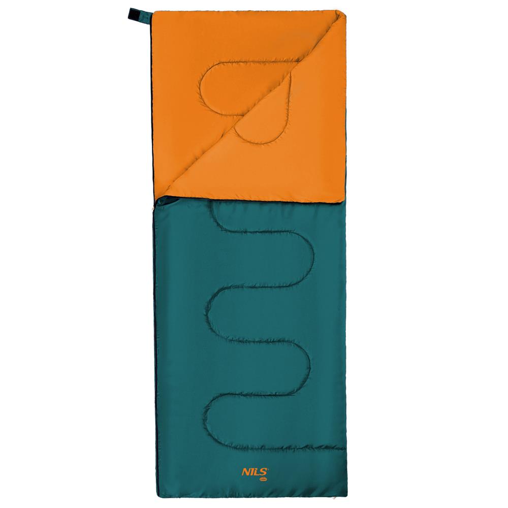NILS CAMP Schlafsack Grün-Orange - leichter Sommerschlafsack für Camping, Trekking & Outdoor