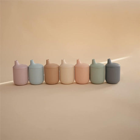 Mushie Silikon-Trinklernbecher, Powder Blue, BPA-frei