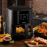 Ariete Airy Fryer, Schwarz, Heißluftfritteuse 6L, Touchscreen, 1300W