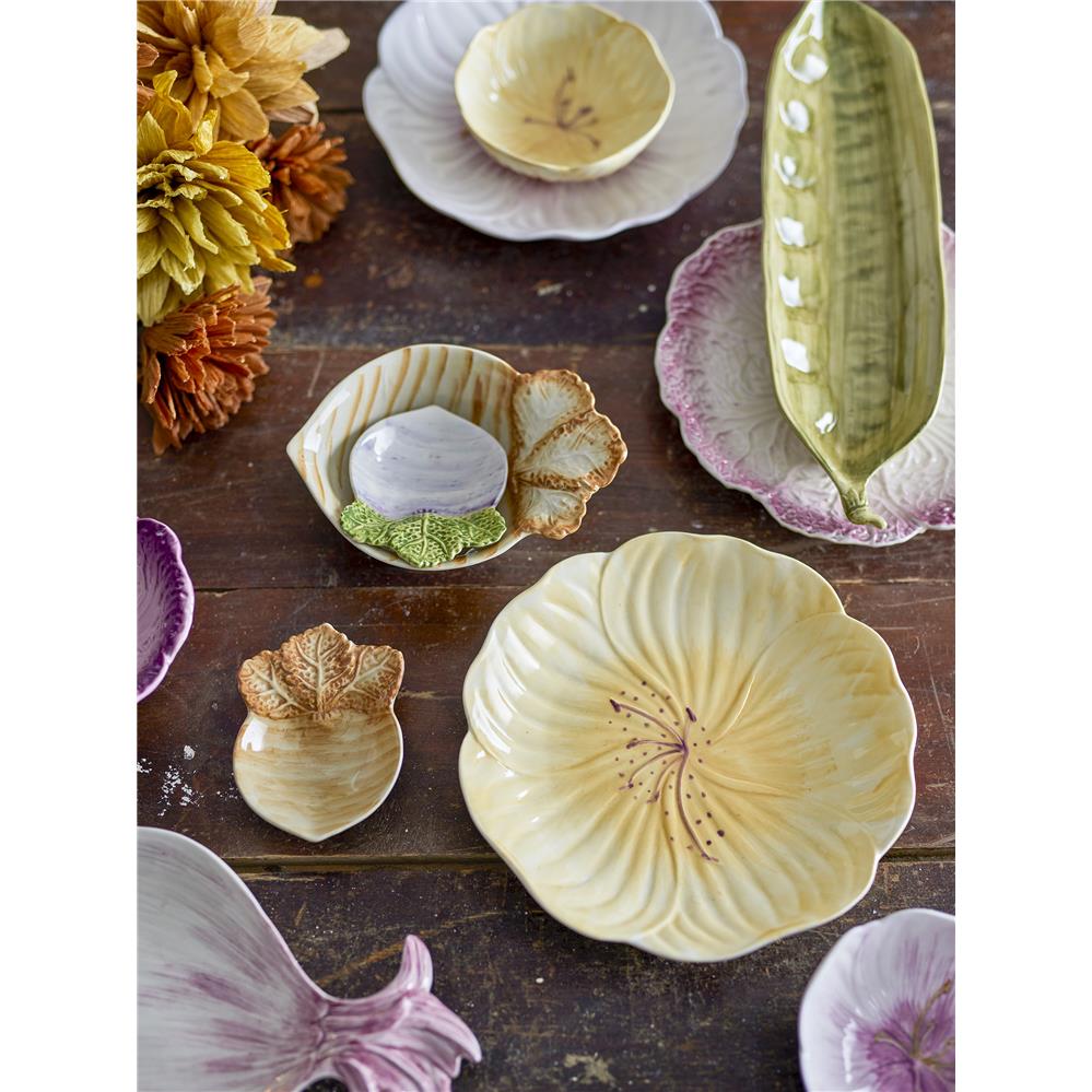 Bloomingville Mimosa Rübe Schale 2er Set Braun/Grün/Violett Steingut Dekoschale dänisches Design
