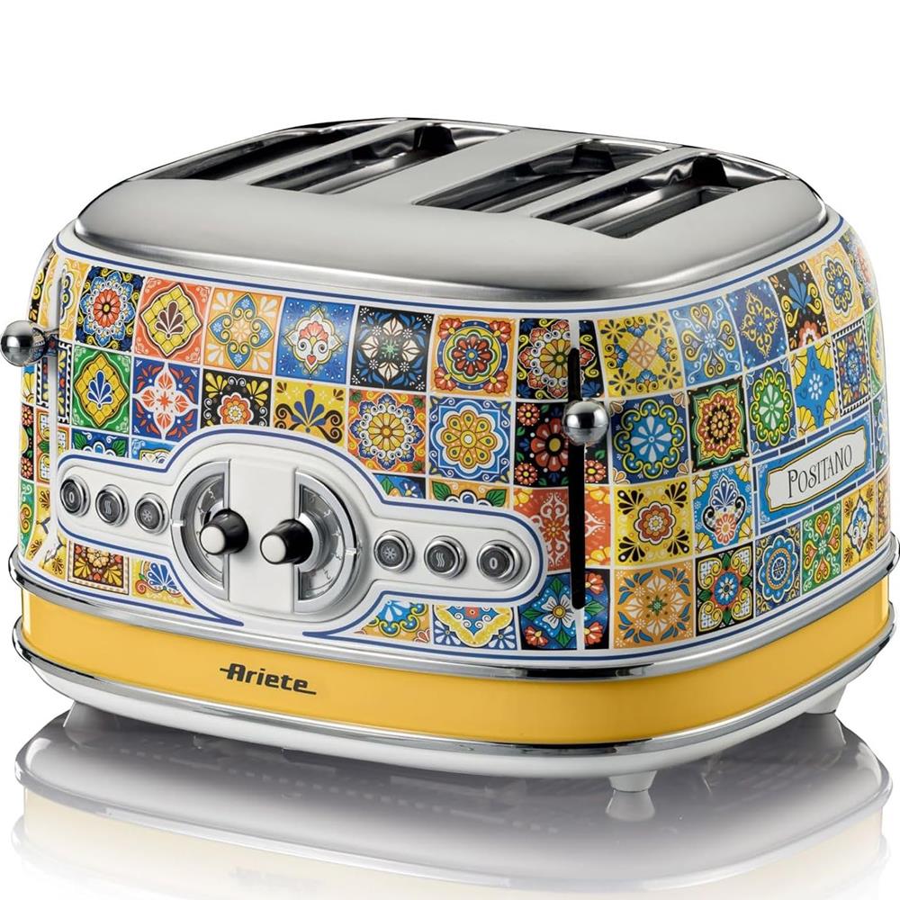 Ariete Positano Toaster, Mediterranes Design, 4-Scheiben-Toaster mit 6 Bräunungsstufen