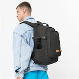 Eastpak SMALLKER, Rucksack, CS Black Denim2 (grau), 26L, mit Flaschenhalter und Laptopfach