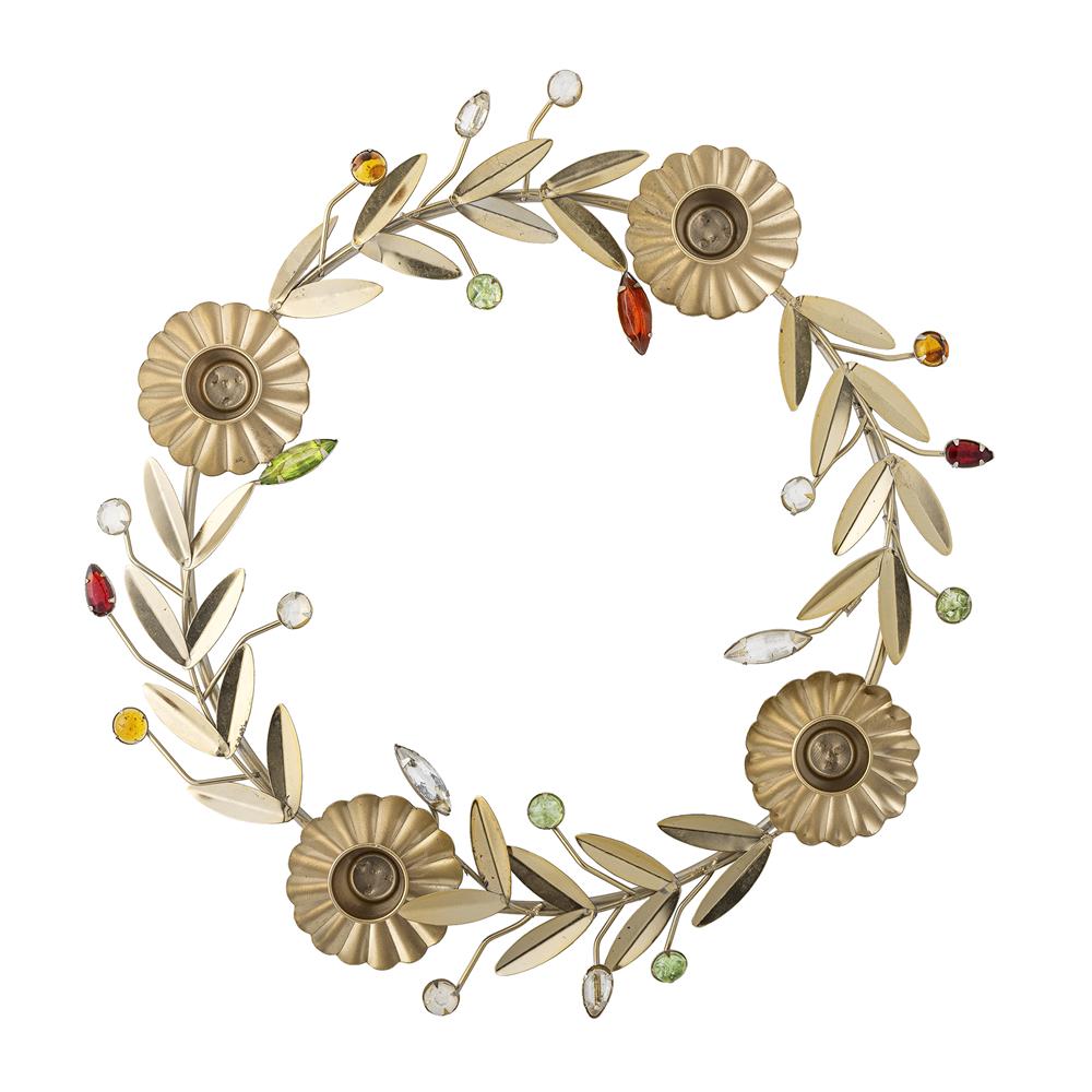 Bloomingville Shankar Adventskerzenständer Gold Metall Adventskranz 31 cm