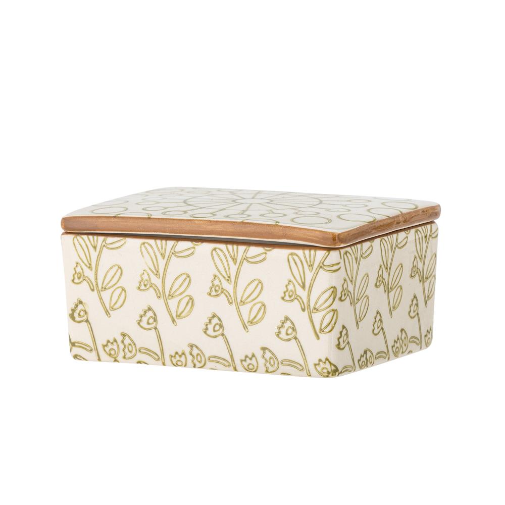 Bloomingville Maple Butterdose grün Steingut L12,5xH6 cm