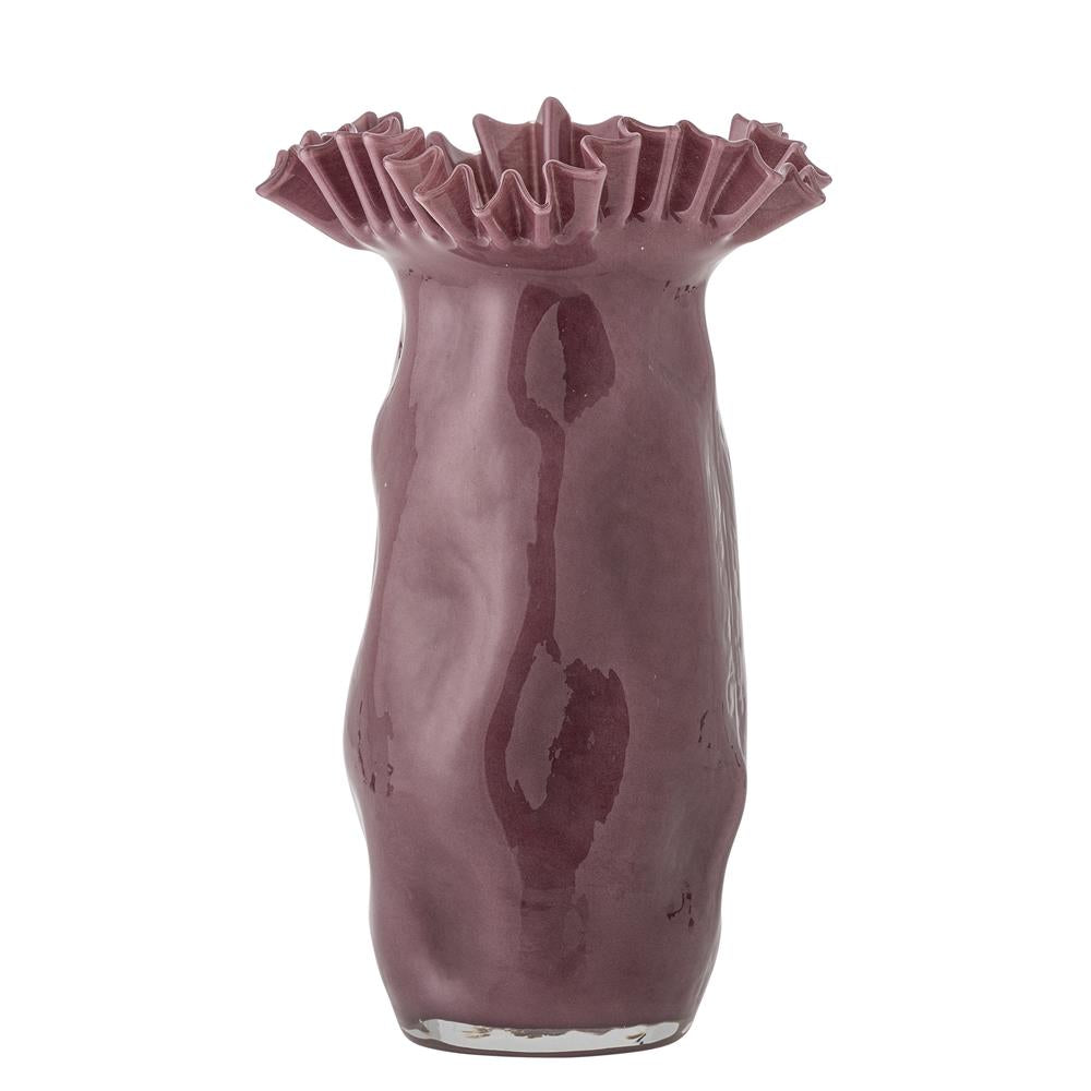 Bloomingville Sima Vase Violett Glas Dekovase mundgeblasen 33 cm
