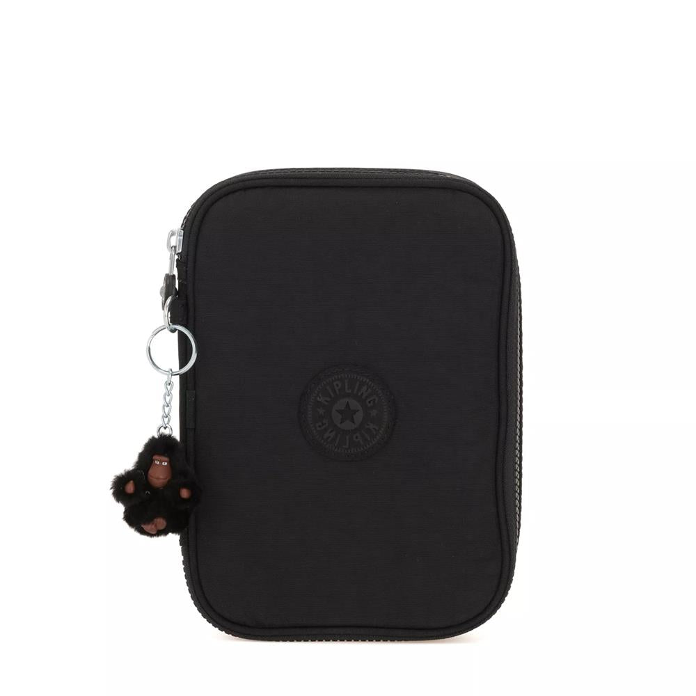 Kipling 100 PENS, Federmäppchen, Black Noir (schwarz), Große Federmappe 1,5L Stifte Etui Tasche