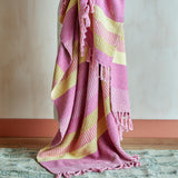 Bloomingville Isnel Decke 160x130 cm – Nachhaltige Baumwolle mit Streifenmuster & Fransen