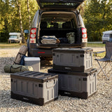 NILS CAMP Transportbox XL 70L Grau-Schwarz - große klappbare Campingbox für Auto & Outdoor