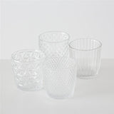 BOLTZE Windlicht Marilu 4er Set Glas Transparent Rund 7,5 x 7,5 cm