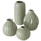 BOLTZE Vase Zalina 4er Set Keramik Grün Matt