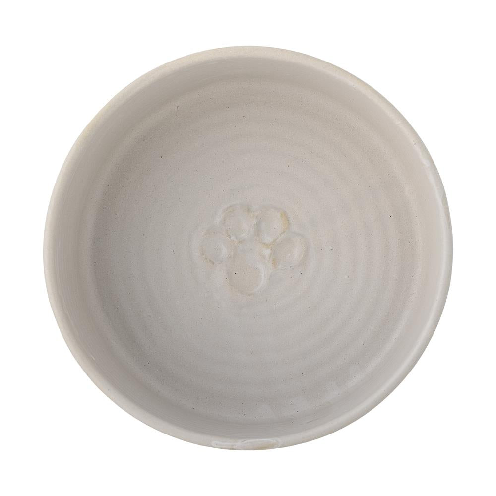 Bloomingville Buddy Pet Schale, Weiß, Steingut, 1 L, Ø 17,5 cm, Futternapf, spülmaschinengeeignet