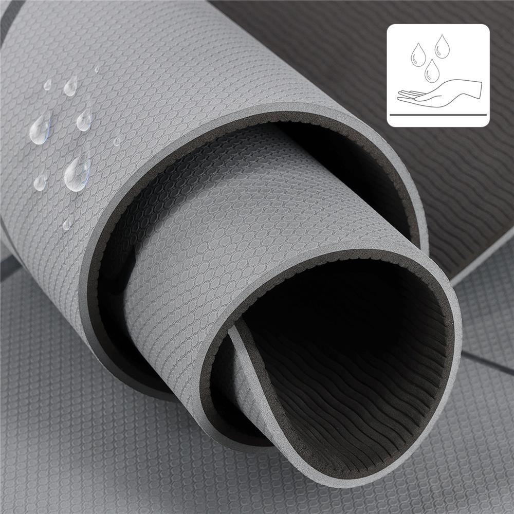 Yogamatte 183 x 61 x 0,8 cm Fitnessmatte Grau Gymnastikmatte rutschfest | HMS YM10