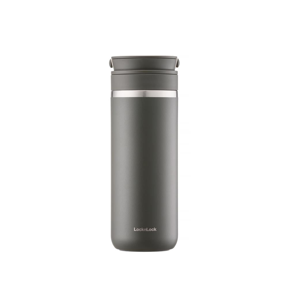 LocknLock Metro Thermobecher 475 ml Khaki - Edelstahl Tumbler auslaufsicher mit Griff