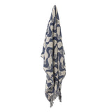 Bloomingville Santena Decke blau 160x130 cm aus recycelter Baumwolle – Wohndecke Kuscheldecke