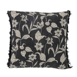 Bloomingville Mali Kissen, Schwarz, mit recycelter Baumwolle L50 x B50 cm