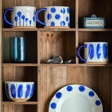 Bloomingville Linora Becher blau Steingut 3er Set D11xH8,5 cm 450 ml