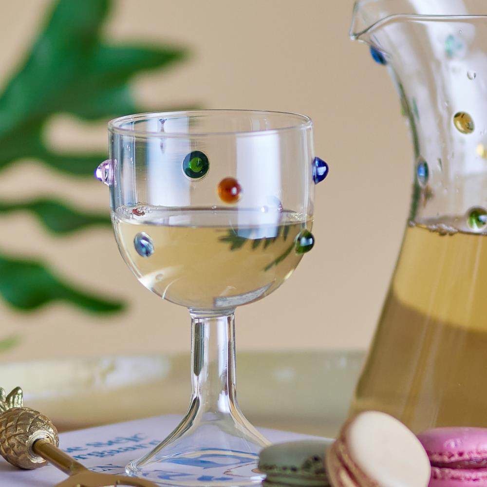 Bloomingville Thalia Weinglas aus Glas in Klar – mundgeblasenes Weinglas für Tischdeko