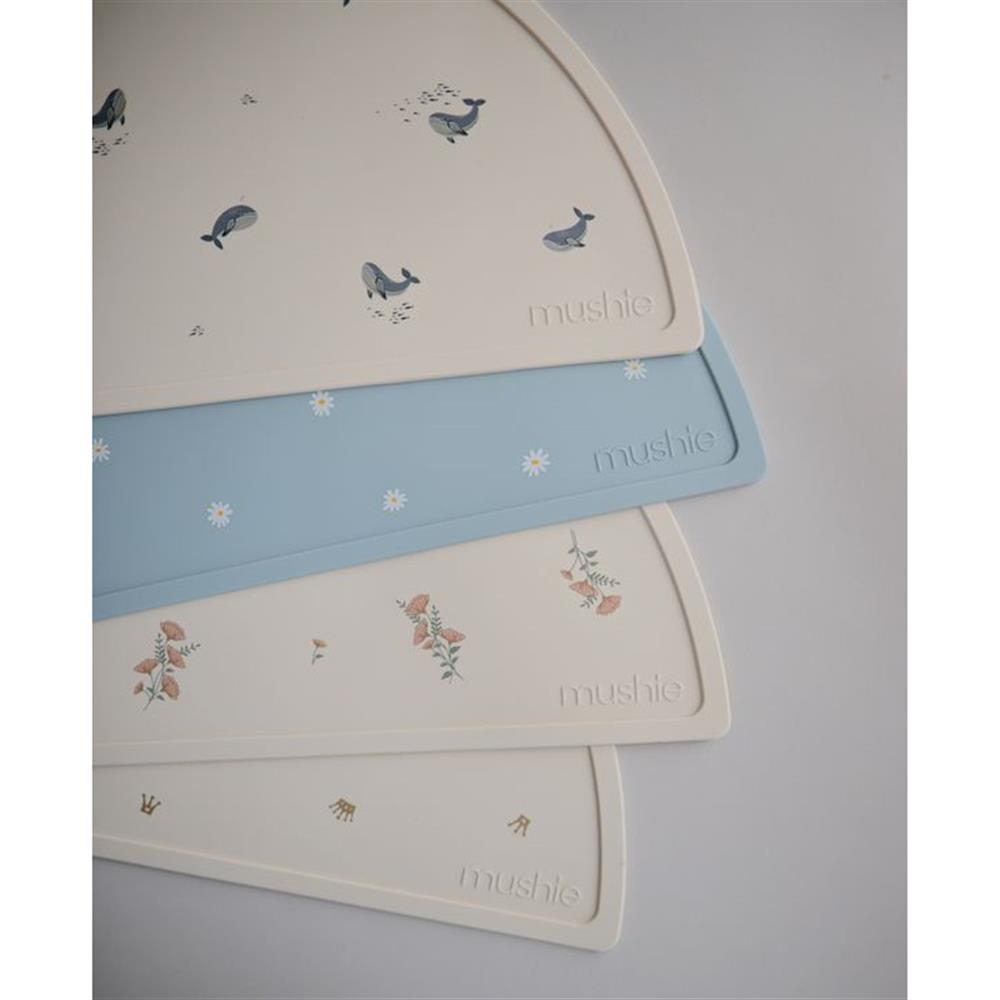 Mushie Silikon-Platzdeckchen, White Daisy, Tischset, BPA-frei