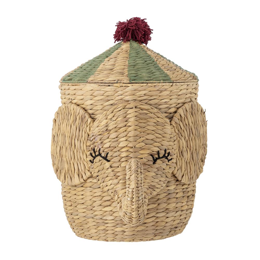 Bloomingville MINI Bobo Korb mit Deckel Natur Wasserhyazinthe 35cm