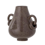 Bloomingville Tarun Deko‑Vase aus Steingut in Braun – skulpturale Vase für Wohnzimmer & Sideboard