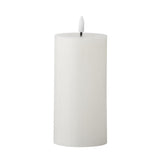 Bloomingville Ponza LED-Kerze 15 cm weiß - LED Echtwachskerze mit 3D Flamme & Timer für Wohndeko