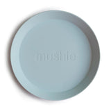 Mushie Kinderteller 2er Set, Powder Blue, rund, BPA-frei
