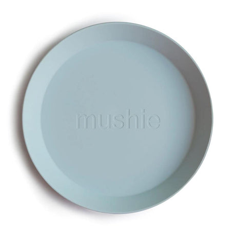 Mushie Kinderteller 2er Set, Powder Blue, rund, BPA-frei