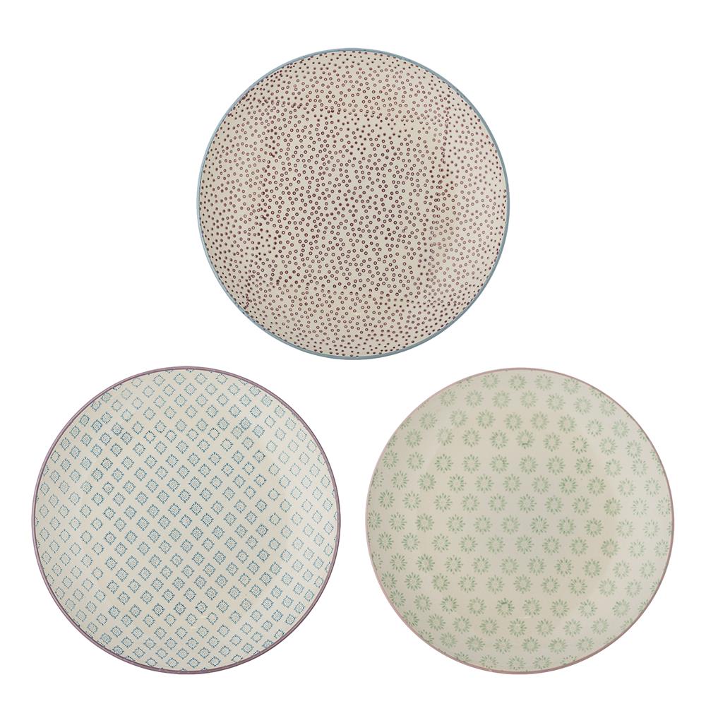 Bloomingville Patrizia Teller, 3er Set, 25cm, Steingut, dänisches Design