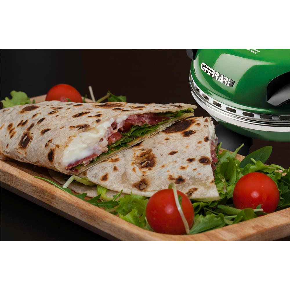 G3Ferrari elektrischer Pizzaofen Delizia 1200 W für Pizza Ø 31cm grün Pizzamaker mit feuerfestem Naturstein