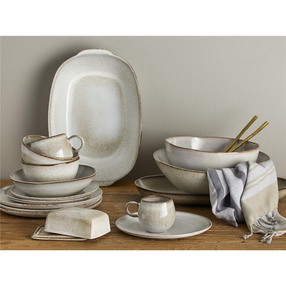 Bloomingville Sandrine Teller, Natur, 22cm, Steingut, dänisches Design