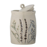 Bloomingville Bea Gefäß, Natur, 1,3L, Steingut, mit Blumenmotiv, dänisches Design