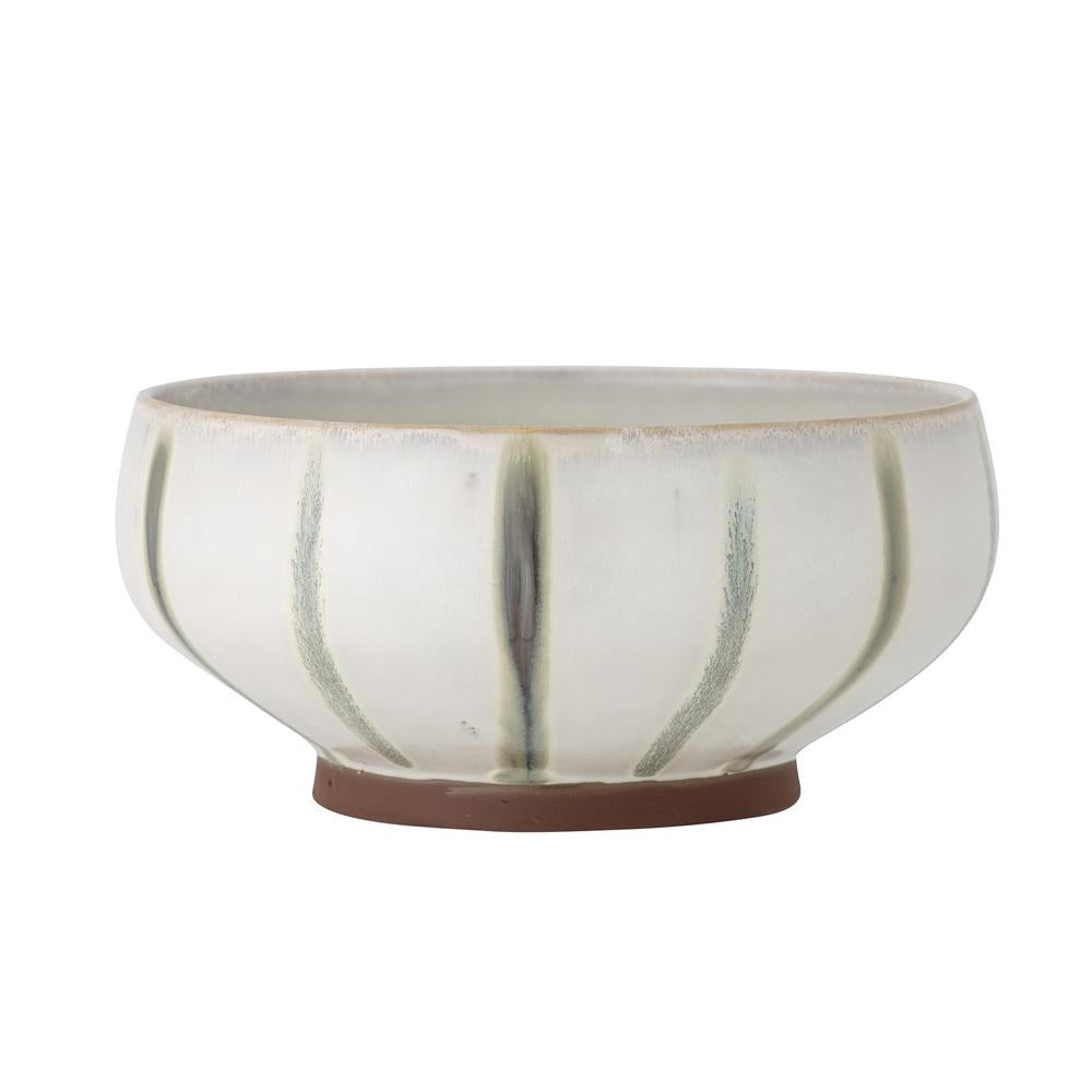 Bloomingville Soph Schale, Grau, Steingut, D25,5xH12 cm