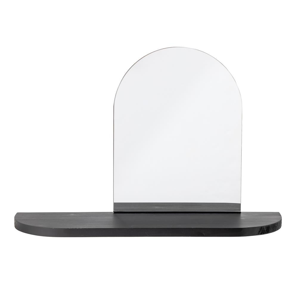Bloomingville Annlie Spiegel mit Ablage schwarz L72 cm aus MDF – Wandspiegel für Flur & Eingangsbereich