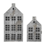 Bloomingville Heidrun Laterne, Grau, Metall Laternenhaus 2er Set