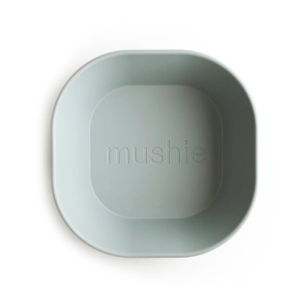 Mushie Kinderschüssel 2er Set, Sage, quadratisch, BPA-frei
