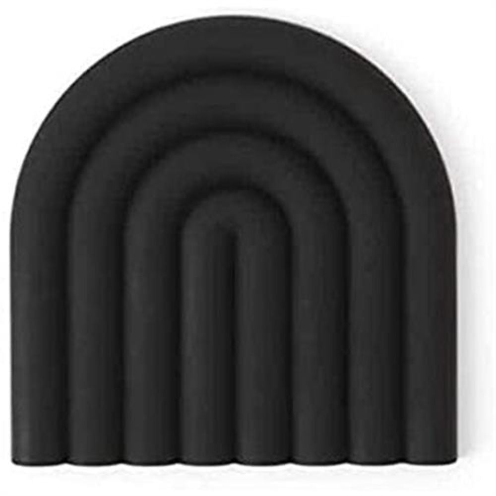 OYOY Rainbow Trivet Schwarz Topfuntersetzer hitzebeständig Silikon Regenbogen Form 15x15 cm