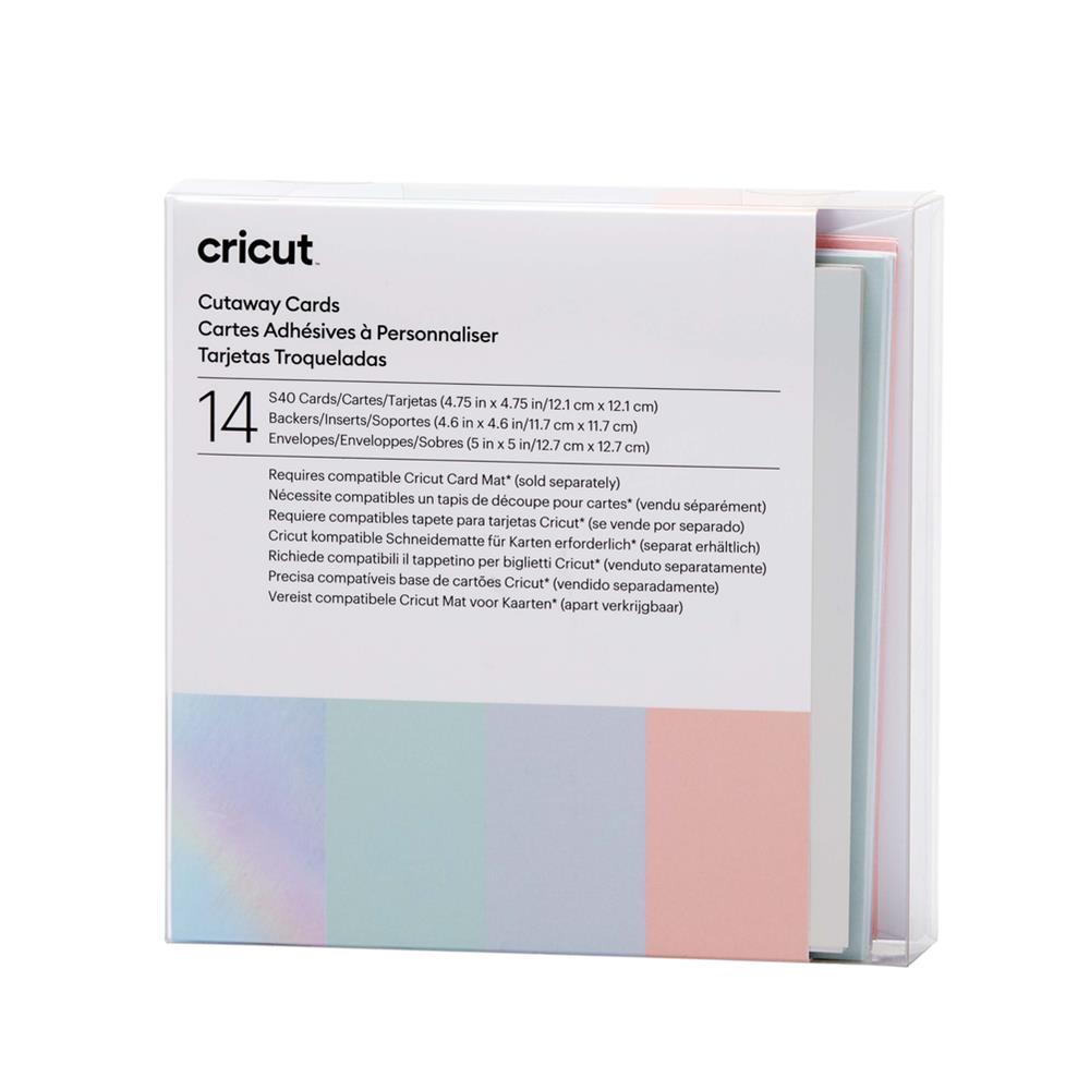 Cricut Cutaway Cards Pastell S40 Klebekarten mit Hintergrundblätter 14 Stück