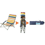 NILS Strandstuhl Blau-Gelb gestreift- Klappstuhl Sonnenstuhl Campingstuhl für Garten, Strand & Outdoor