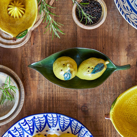 Bloomingville Limone Salz-und-Pfefferset Steingut gelb Zitronen 3er Set