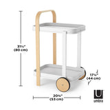 Umbra Bellwood Barwagen, Aufbewahrungswagen, Servierwagen in Weiß/Natur