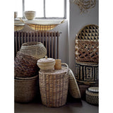 Bloomingville Islim Korb mit Deckel 3er Set Schwarz Palmblatt 30 x 25 cm