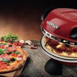 G3Ferrari elektrischer Pizzaofen Delizia 1200 W für Pizza Ø 31cm rot Pizzamaker mit feuerfestem Naturstein