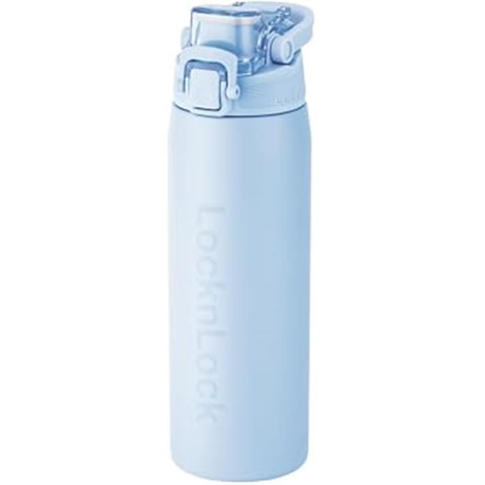 LocknLock Edelstahl-Trinkflasche 720 ml mit One-Touch & Tragegriff, Blau