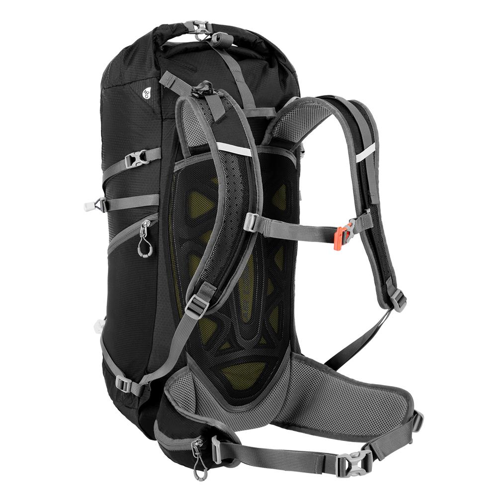 NILS CAMP Trekkingrucksack Kjolen 40L in Schwarz - Outdoor Rucksack mit Belüftung & Regenhülle