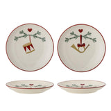 Bloomingville Yule Teller, 2er Set – Weihnachtsteller Ø16 cm mit Weihnachtsmotiven, dänisches Design