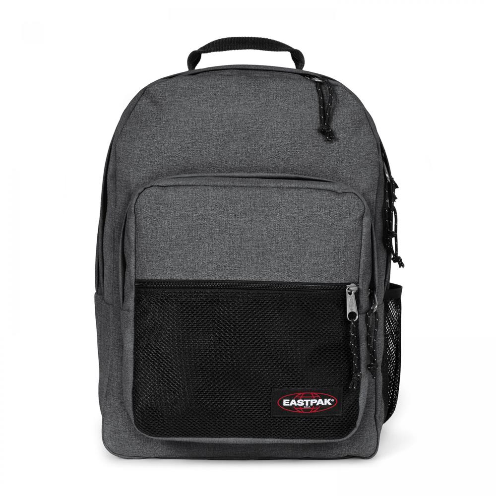 Eastpak PINZIP, Großer Rucksack, Black Denim (grau), 38L, mit Flaschenhalter und Laptopfach