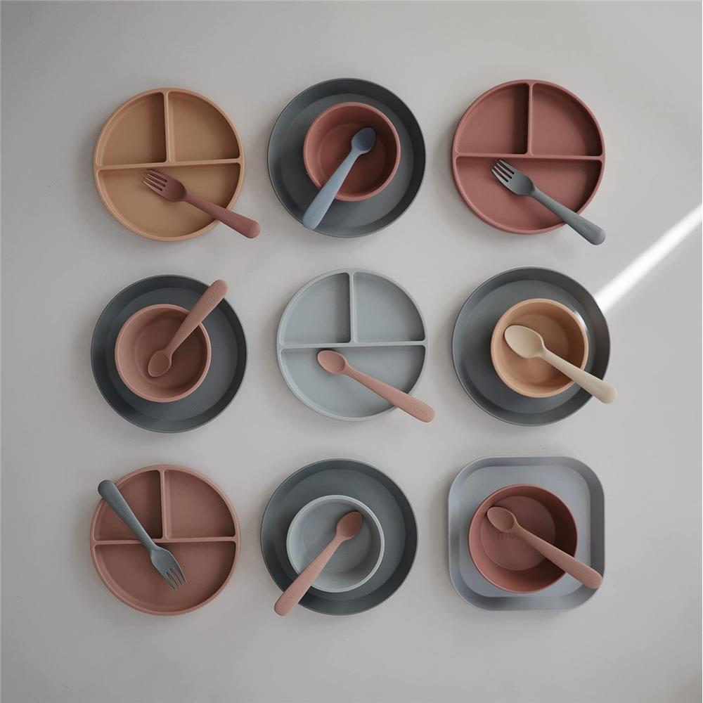 Mushie Silikon-Babylöffel 2er Set, Tradewinds, BPA-frei