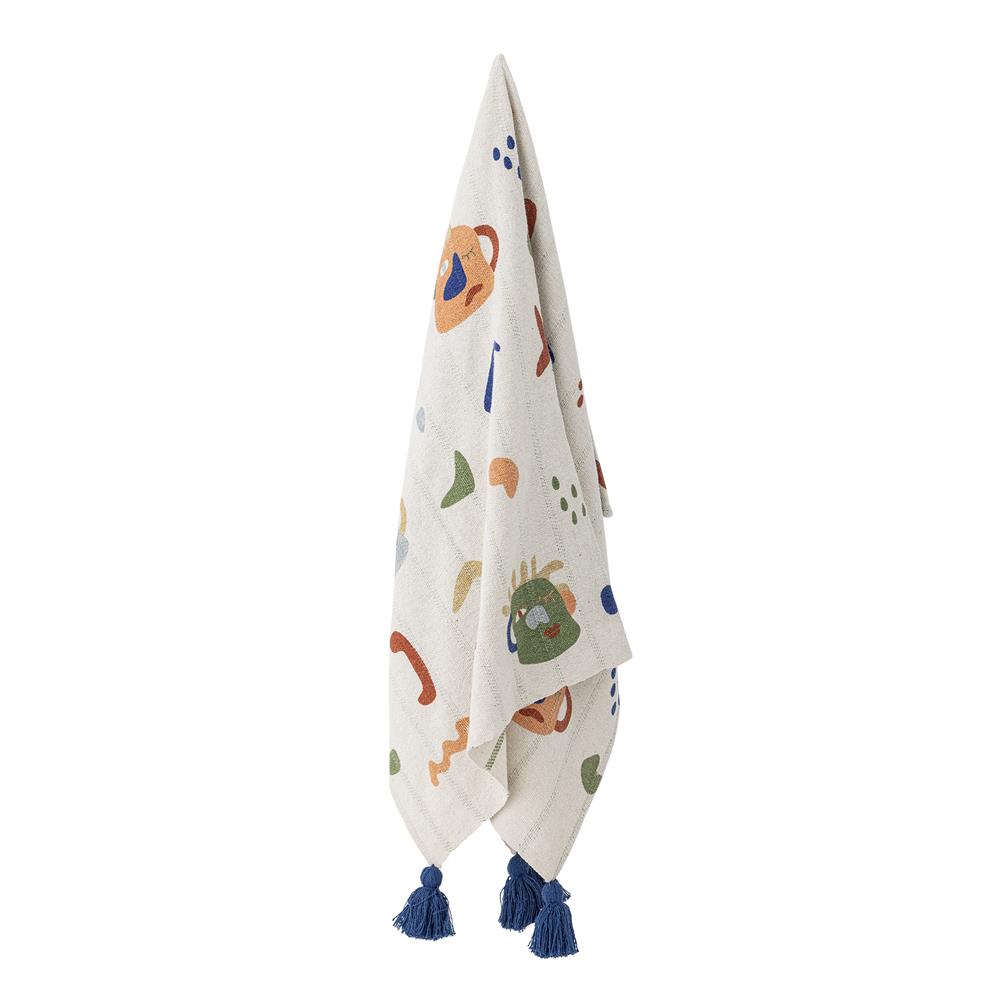 Bloomingville MINI Sylvie Decke Bunt Baumwollmix 160x130cm Kinder