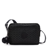 Kipling ABANU M, Mittelgroße Umhängetasche, Signature Emb (schwarz), 4L, Schultertasche
